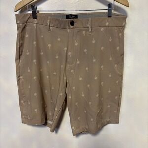 All Day  short Hybrid Shorts Mens 32  khaki  with 4-Way Stretch Quick Dry 10"